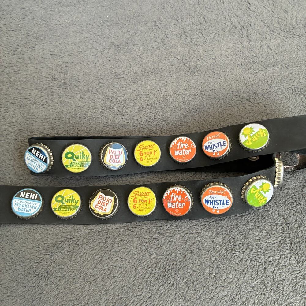 Little Earth Black Vintage Streetwear Buckle Soda Cap Belt Clasp Stamped Opener